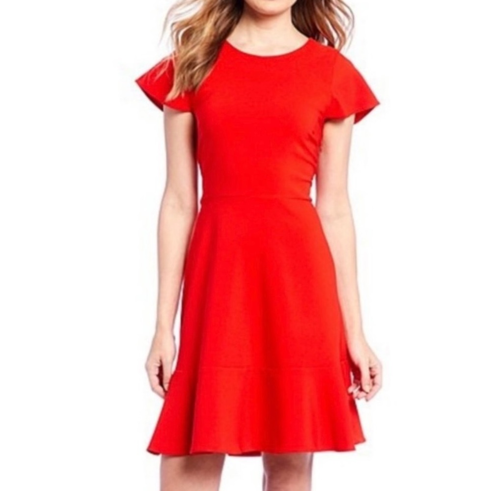Gibson & Latimer, Flounce Hem, Red, Size 10